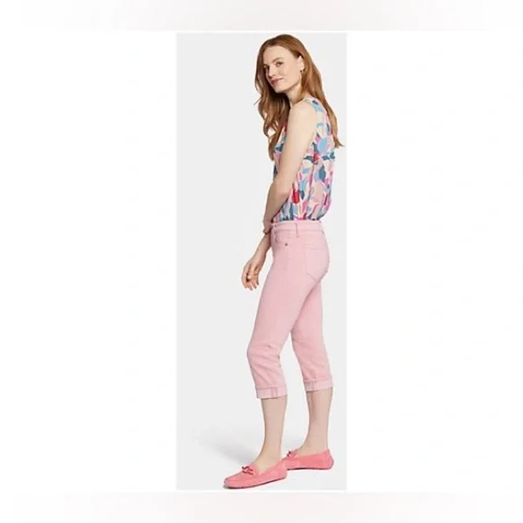 NWT NYDJ Marilyn Capri Straight Leg Jean Pink. Size 8 - Picture 2 of 7